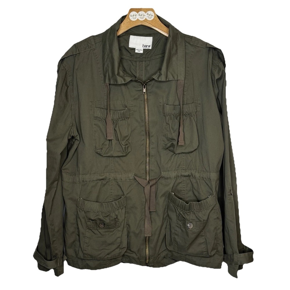 Bar lll Jacket Womens  XXL Military Style Olive Army Green‎ Zip Front Outdoor